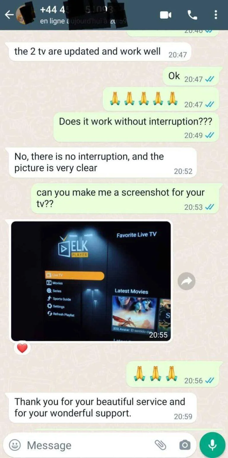 real user WhatsApp review and satisfaction message